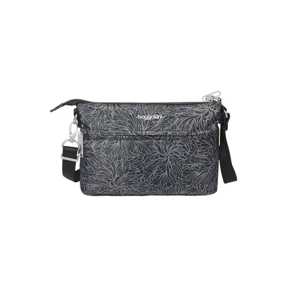 Baggallini Securtex Anti-Theft Memento Crossbody Midnight Blossom